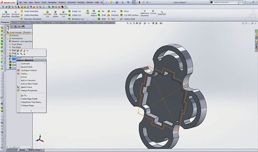 Shelling in SolidWorks 2013 Local Operations Screenshot